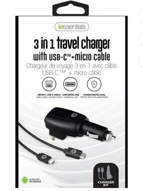 iEssentials 3-in-1 travel charger kit (model IEN-ACP-CELL)